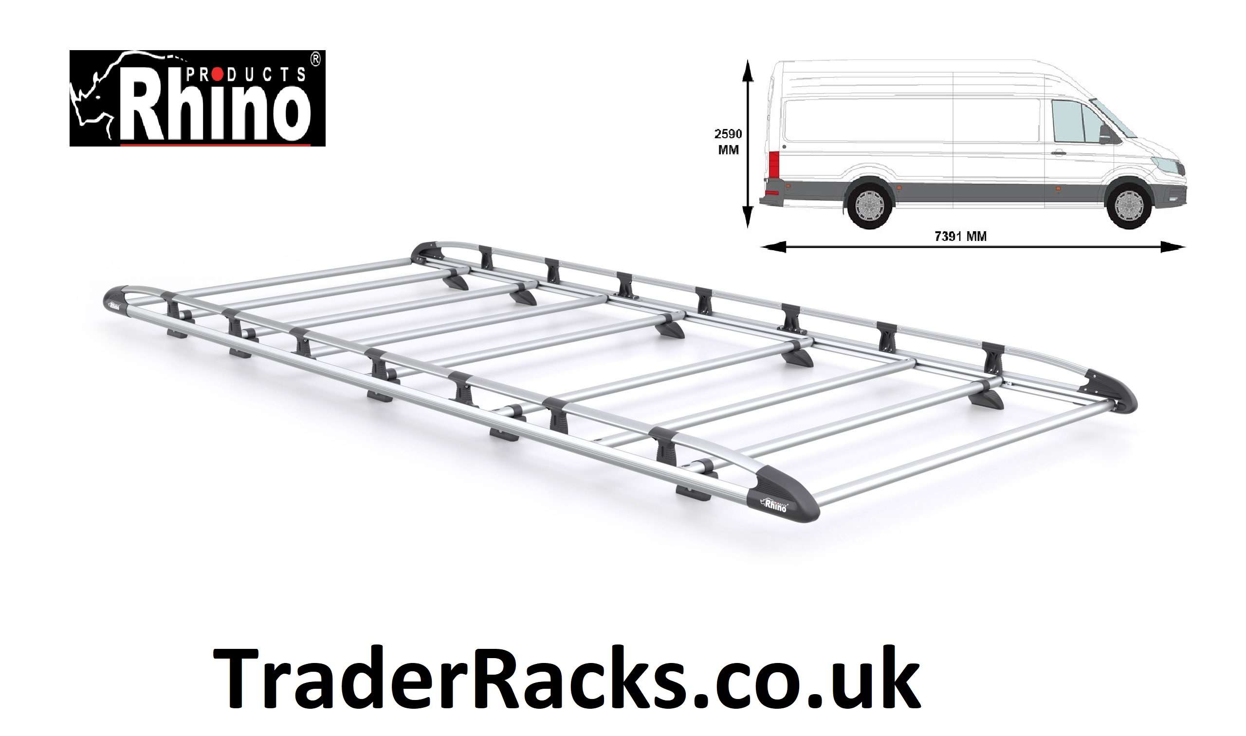 VW Crafter High Roof, XLWB (H3 L5) 2017 to 2023 Rhino KammRack Ladder